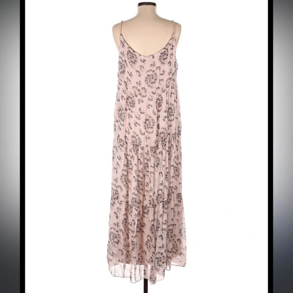 Elena Baldi Floral Motif Paisley silk maxi dress L boho flowy tiered spring - Picture 6 of 7